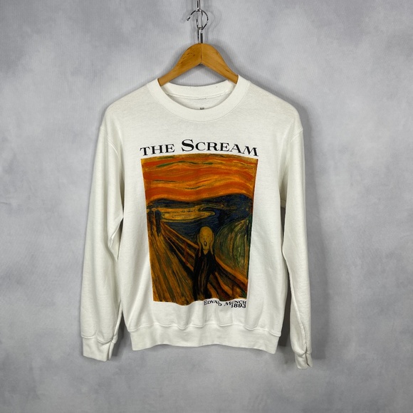 Vintage The Scream Art Crew Neck Sweatshirt Size Small - Picture 1 of 5
